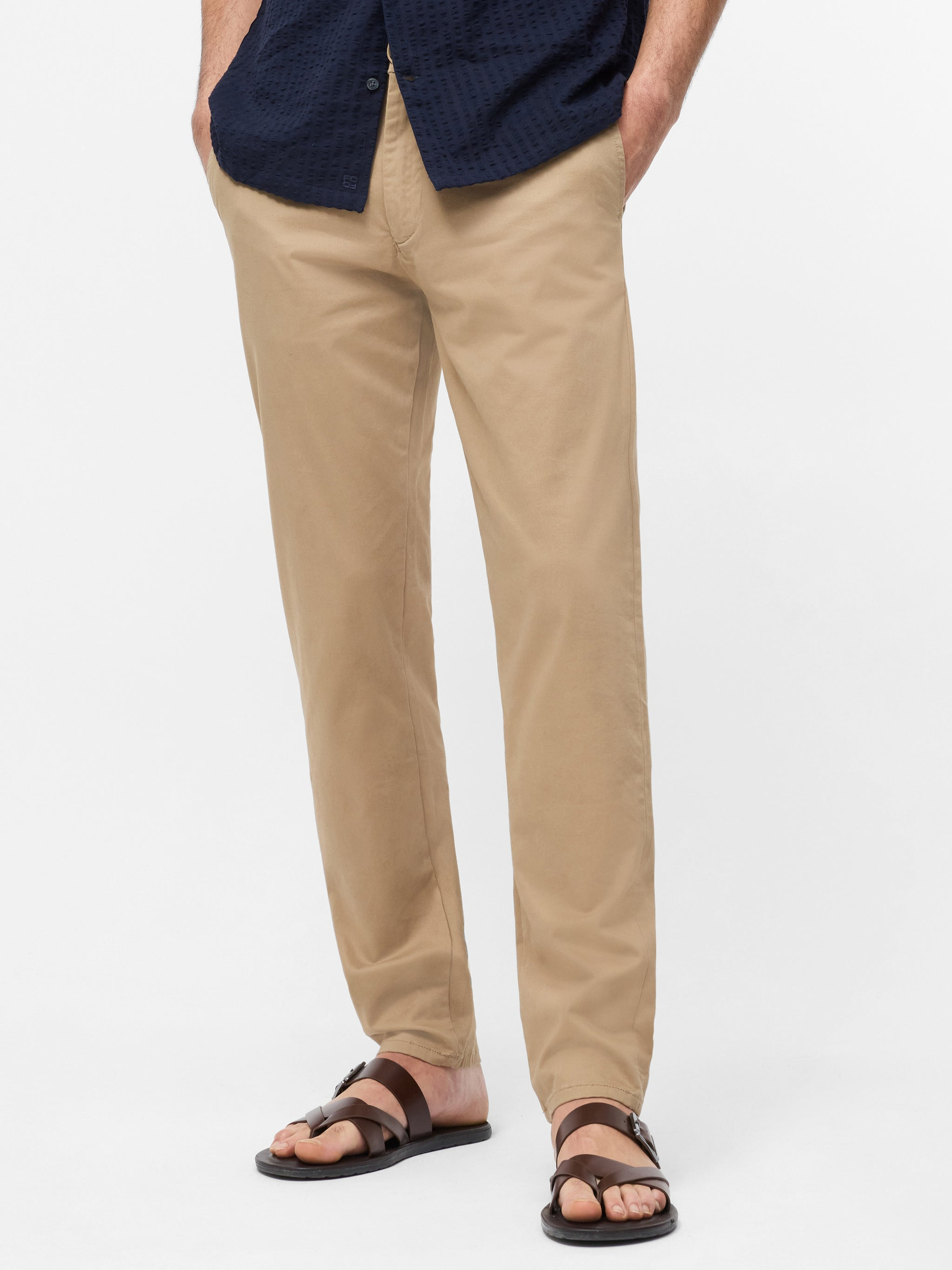 Pantalon chino en coton stretch regular