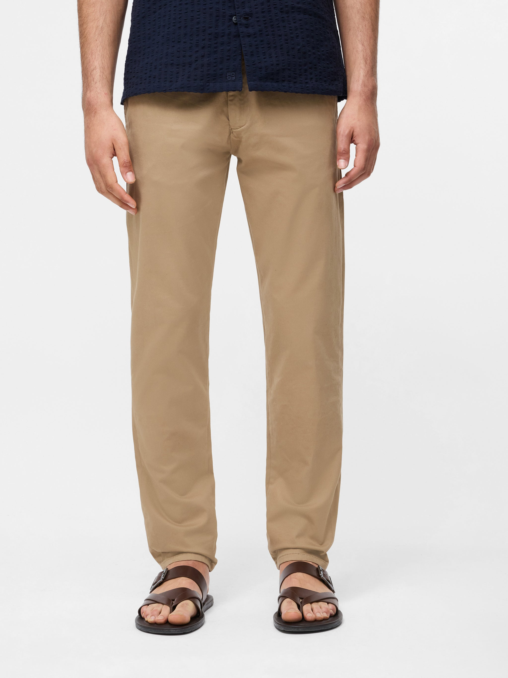 Pantalon chino en coton stretch regular