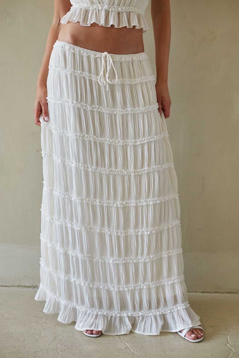 Jupe longue froncée