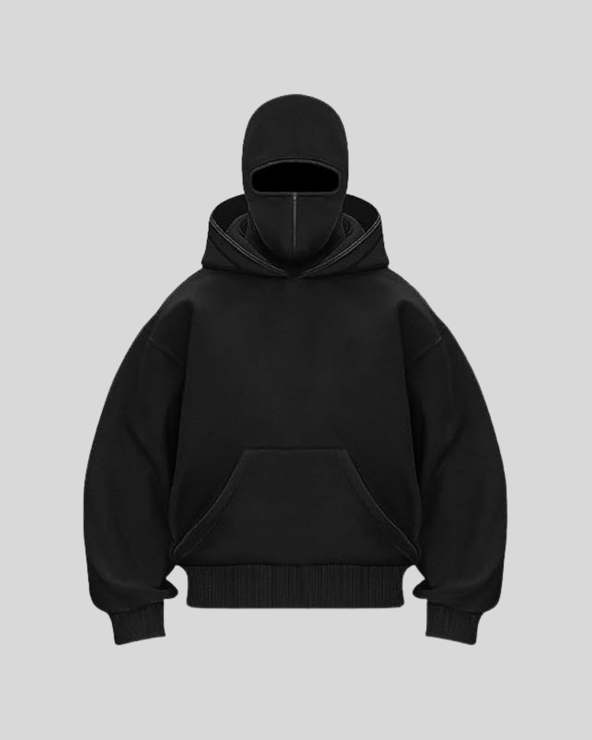 Double Hooded Hoodie - Black