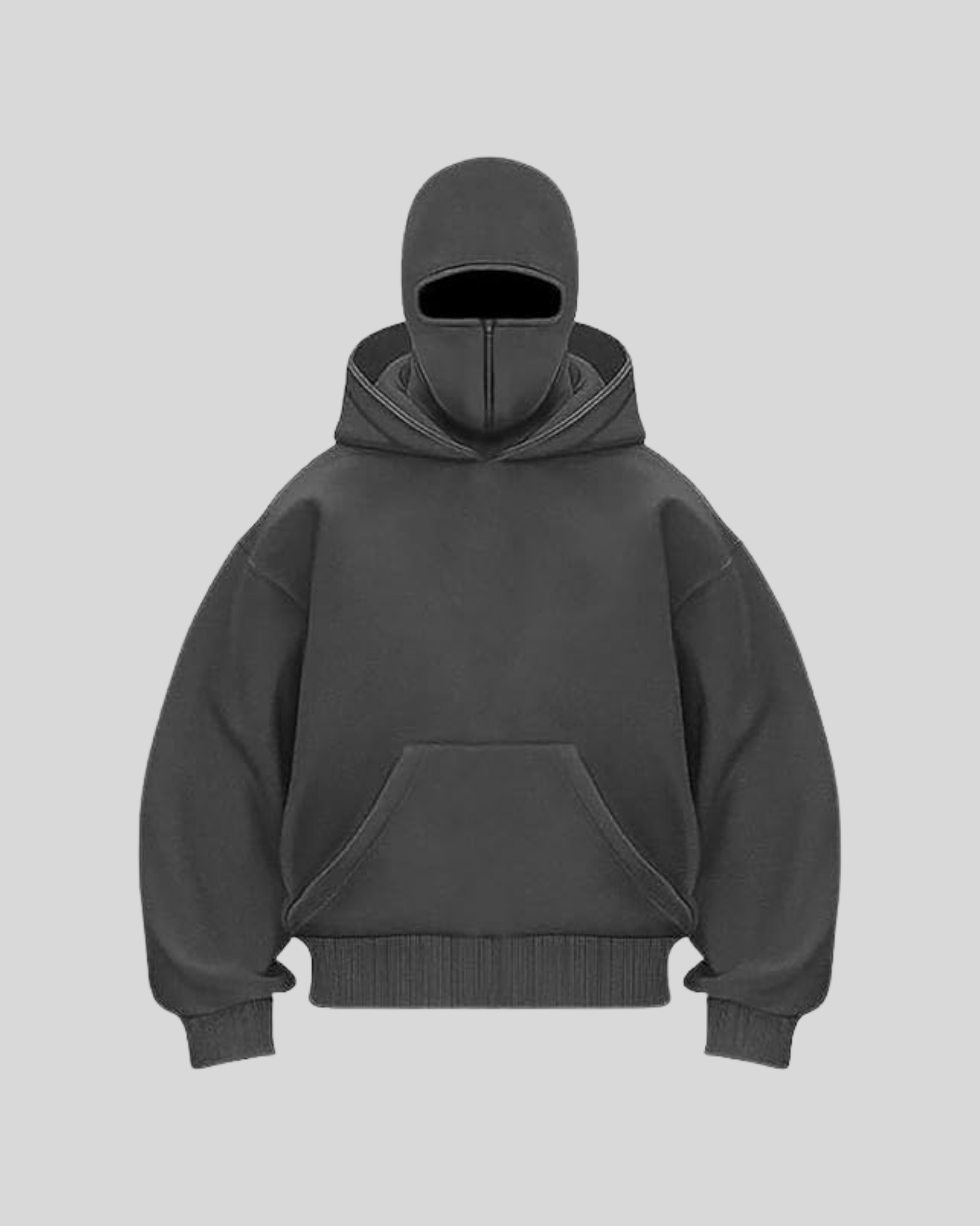 Double Hooded Hoodie - Black
