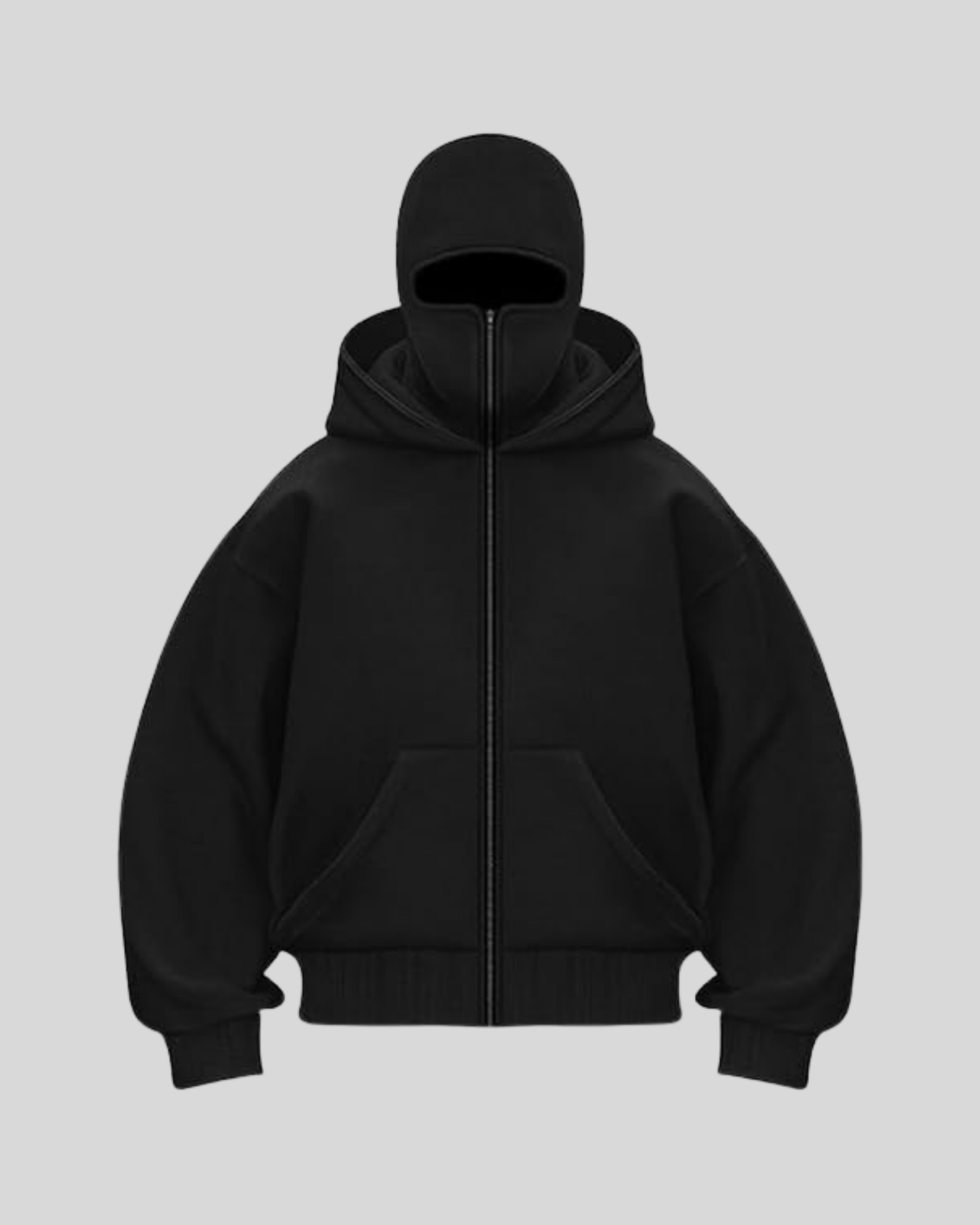 Double Hooded Zipper - Black