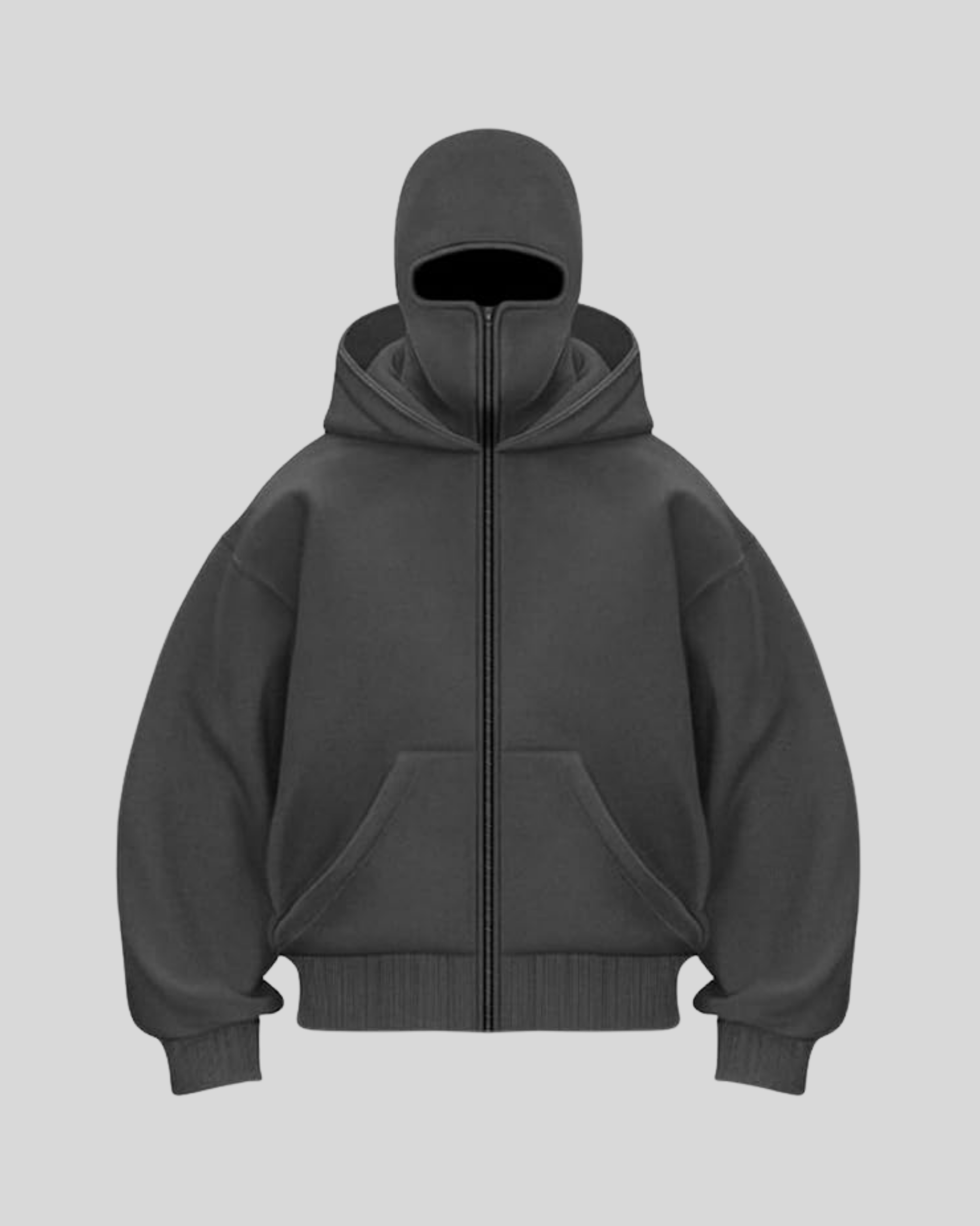 Double Hooded Zipper - Black
