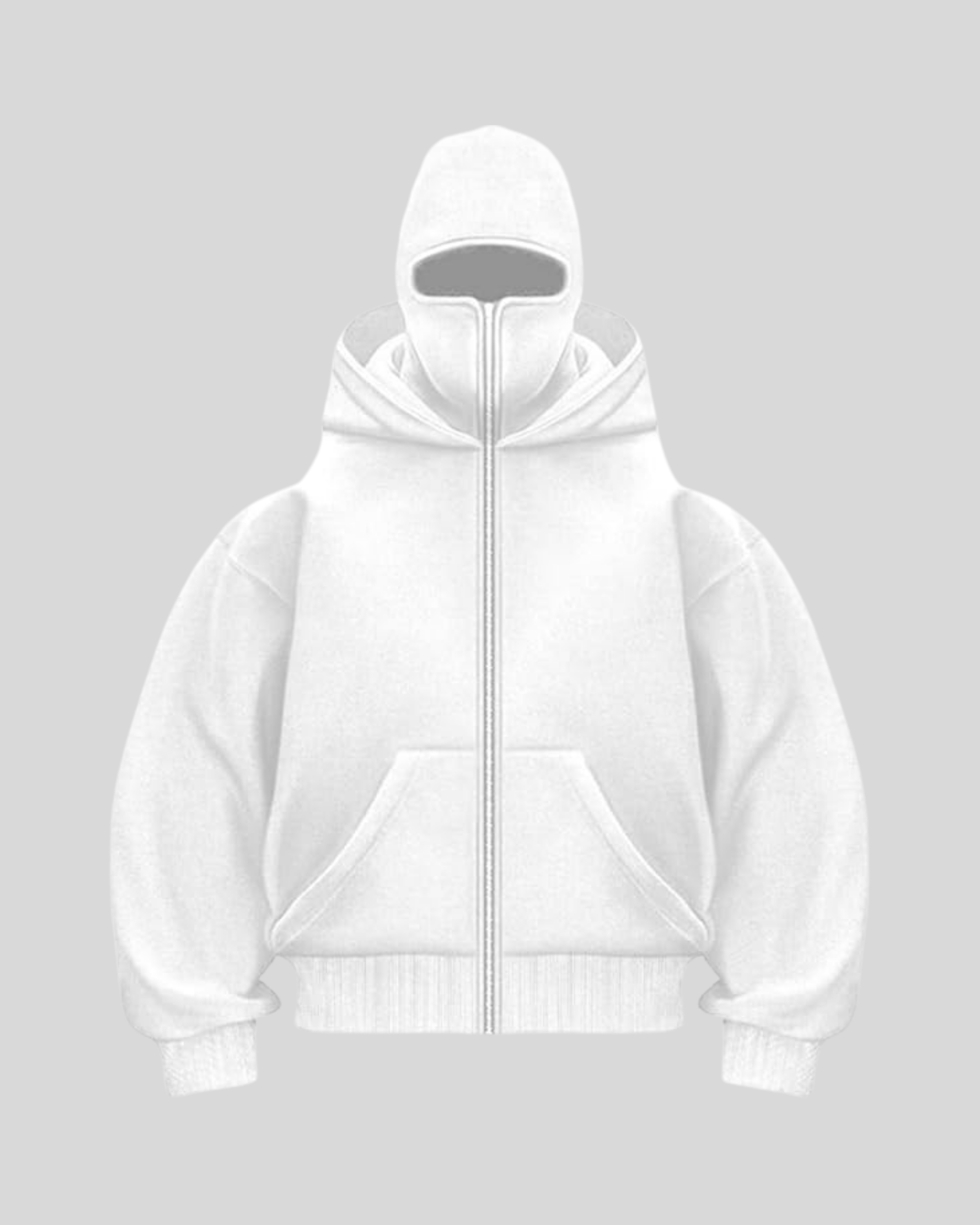 Double Hooded Zipper - White