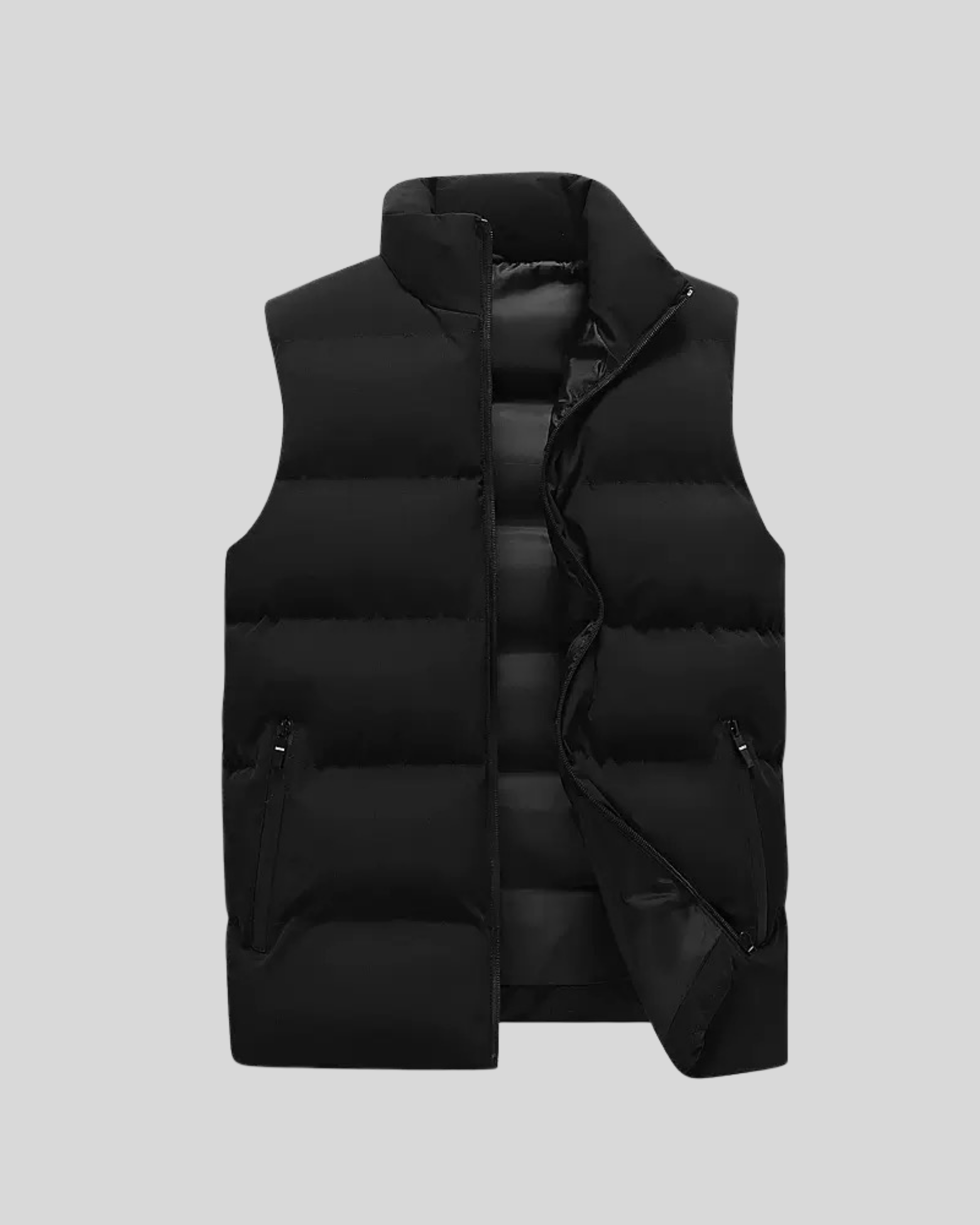 Sleeveless Puffer Jacket - Black