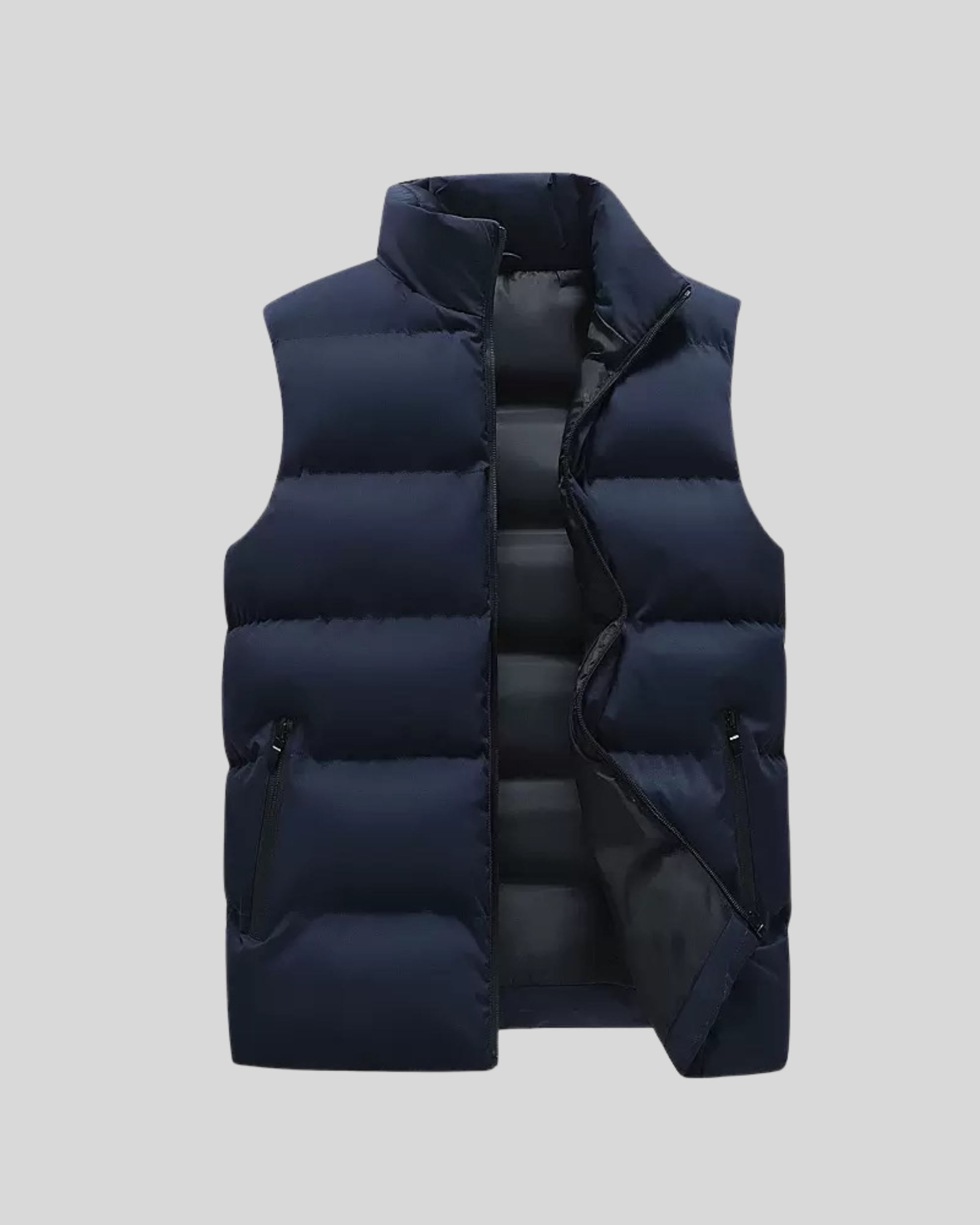 Sleeveless Puffer Jacket - Navy Blue