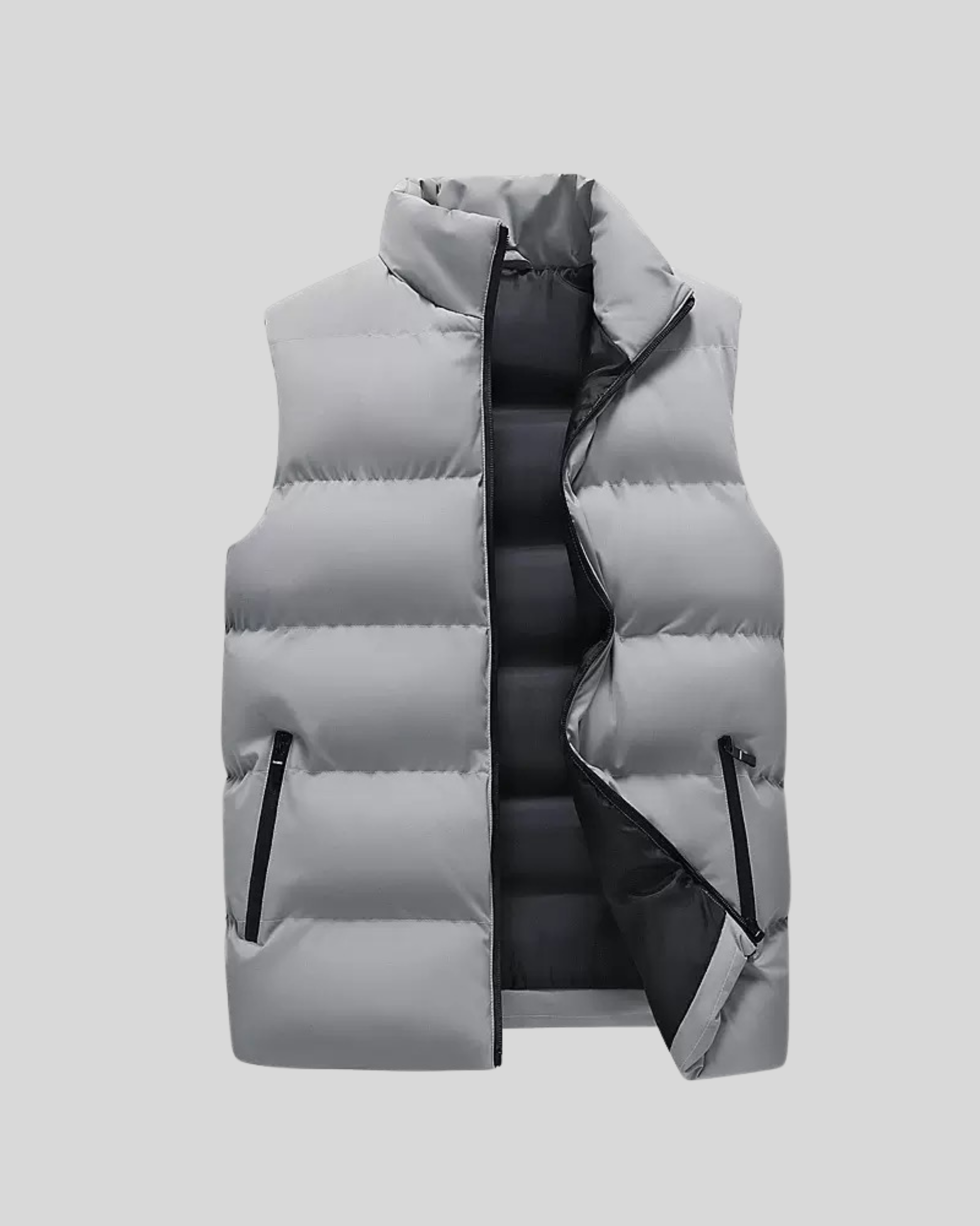 Sleeveless Puffer Jacket - Grey